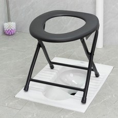 升級不鏽鋼摺疊坐便椅 42cm 高, 1個, 黑色碳鋼款 35cm高 06款, 黑色
