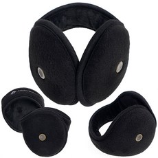 청음 방한 귀마개 따뜻한 안감털 길이조절가능 접이식 귀도리 국내생산, 1개, 블랙