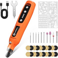 HARDELL 미니 무선 회전 도구 4V 69개의 액세서리가 포함된 5단 키트 절단 조각 샌딩 드릴링 연마 작은 나무 또는 DIY 공예품블랙, Orange tool