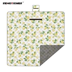 《居家用品》防水鋪棉加大可機洗野餐墊/沙灘墊, 香澄檸檬,1.5*200 公分, 香澄檸檬