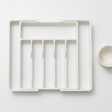 伸縮整理盒 適用各式工具或餐具收納, 白色, 5層