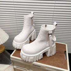 BAFC1857 통굽 키높이 10CM 워커 여성 빈티지 부츠 트렌드 패션 캐주얼 앵클 부츠