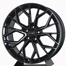 FK鋁圈 19吋 5/112 5/114.3 ATMOS X10 亮黑車面 黑透金油, 1個