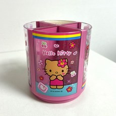 일본 정품 헬로키티 연필꽂이 태닝키티 책상 데스크 수납함, 1개, 원형