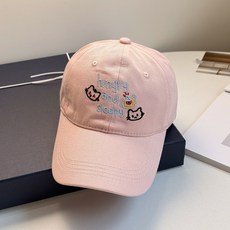 可愛卡通小貓棒球帽春夏清新馬卡龍色系鴨舌帽韓系甜美減齡帽子女, 1個, 可調節