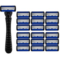 면도기 클래식 6 레이어 안전 면도기 남성용 면도 및 여성용 제모 면도날 수동, [02] 1 holder  18 blades, 6) 1 holder  18 blades