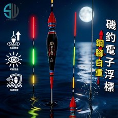 SWALKER 葫蘆型 鋼腳自立 磯釣電子浮標 - 自重夜光磯釣浮標, 1個, 葫蘆型鋼腳電子浮標,3.0錢