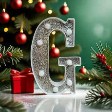 LED 조명 글자 실버 알파벳 번호 야간 집 크리스마스 생일 파티 용품 장식 21cm, 13 G, 01 21cm