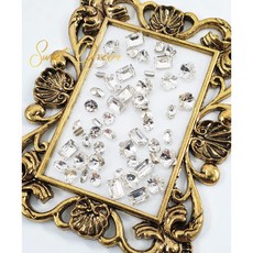 美甲鑽飾糖果彩色混裝尖底異形鑽。冰糖鑽。透明白鑽混裝。美甲水鑽。尖底水晶。美甲寶石。彩色鑽。美甲異形鑽, 1個, 小款-透明白【混裝50顆】