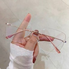 B.P飾品專賣 十一月新款-韓系百搭文青無框金屬珍珠方框眼鏡 平光鏡 質感 小紅書 ins 無度數 素顏 無度數