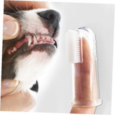 반려견 핑거브러시 치아관리 구강청결 실리콘 지압돌기 휴대용 덴탈케어, 강아지칫솔2P, 1개