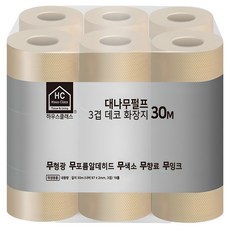 HAUS-CLASS 竹漿3層印花高級捲筒衛生紙, 1個, 30m, 18入