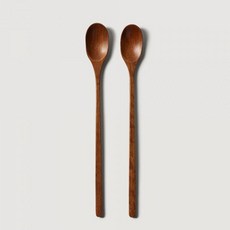 JAJU 옻칠 롱스푼 2개 J70N903148000 436140, FR, 다크 브라운
