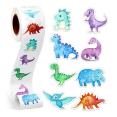 구디백 8종 귀여운 공룡 시리즈 스티커 다꾸 꾸미기 밀봉 포장 선물 어린이집 500pcs, 본상품