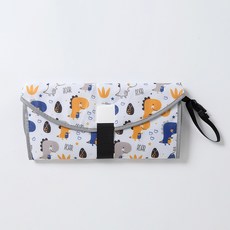 휴대용 접이식 아기 기저귀 교환 패드 여행 필수 방수 설계, 1개, 작은 공룡