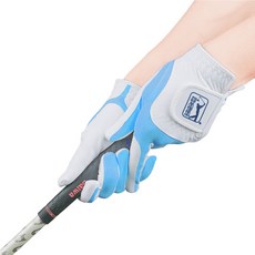 藍鯨高爾夫PGA 兒童高爾夫彈性布防滑手套 #PGL30014（白淺藍／1雙）, 1個