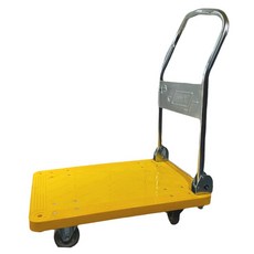 LYR 手推車 4吋輪 黃色 塑鋼車 摺疊推車 耐重300KG 免組裝 台灣製造, 耐重300kg｜4"全效輪, 1個