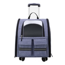 喵到寶 夜光拉桿透氣寵物雙肩包 (寵物推車/拉桿箱/兩用寵物旅行箱/外出包/貓背包/外出手拉車), 卡其色, 1個