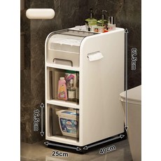 슬림 틈새 수납장 서랍형 주방 욕실 냉장고 옆 정리함, [25cm 폭 3단] 화이트