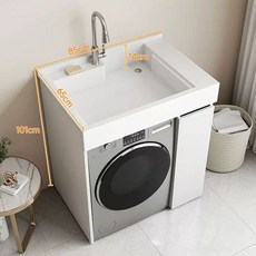 드럼세탁기 싱크대 애벌 탕비실 개수대 66x60빨래판모델 빨래 베란다, 1, Q. 85CM 오른쪽 캐비닛 문지르지 않은 싱크대