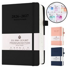Colvani 2026~2027 비즈니스 날짜형 다이어리 일정관리 A5 휴대용 업무용 기록 노트, 1개, 블랙