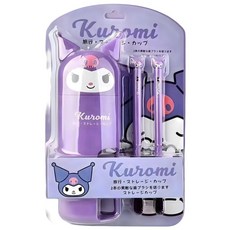 GOYES 산리오 양치컵 칫솔컵 세트 헬로키티 휴대용 칫솔 케이스, 1개, 쿠로미