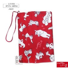 玄衣美舖 台灣現貨 日本插畫家設計CoCo小女孩手札棉質書套 手札保護套, 1個, 紅色