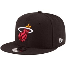 New Era NBA 블랙 9FIFTY 조절 가능한 스냅백 모자 캡 프리 사이즈 (보스턴 셀틱스) 블랙._164749, 마이애미 히트_164749, 브라운