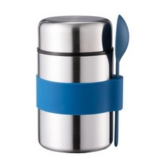 日式304不鏽鋼燜燒杯 保溫飯盒 學生戶外燜粥壺, 深藍, 1個, 400ml