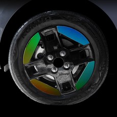 레이 EV 순정 14인치 홀로그램 휠스티커 튜닝 휠마스크 랩핑 필름, 레이EV 14인치 / 다크 홀로그램 ( 세트)