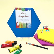 [만꾸] 육각 컬러캔버스, 화이트