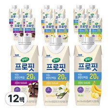 셀렉스 프로핏 (모카초콜릿4 +밀크바닐라4 +바나나4), 12개, 250ml