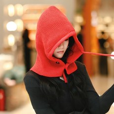 디아쿠아 얼굴소멸 두툼하고 포근한 스트라이프 넥워머 바라클라바, 1개, 버건디