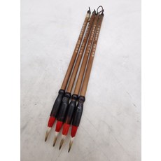 金陵筆莊 紫羊兼毫中楷毛筆 4支打包 紫毫外披短羊毫增加蓄墨 牛角筆鬥, 1個, 參考詳情頁