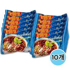 [루츠팜] 태국 라면 와이와이 무샵 60gX10개 민스드 포크 똠양 WAIWAI PORK TOMYUM MOO SAB 톰얌 플레이버, 10개