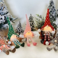 크리스마스 led 장신 노인인형 트리걸이 꾸미기 장식 크리스마스인형 산타인형 led인형, 브라운1개, 1개