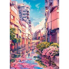 일본 거리 벚꽃 포스터 그림 캔버스 팝아트 액자 홈데코 레트로 클래식 빈티지 유니크 화려, 5