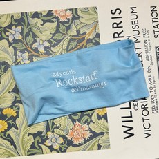 Mycatis 運動髮帶 寬邊束髮帶 跑步吸汗髮箍 頭巾 顯臉小, Rock--淺藍色, 1個