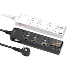 25W快充電源 4切3座 適用 USB Type-C 開關 插座, C-81P25NC 延長線-白色, 1個, 180cm