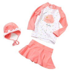 女童防曬分體裙褲泳衣 (中小童泳裝)