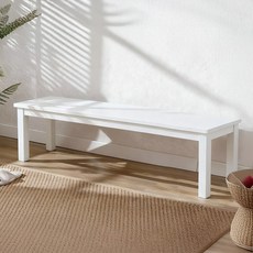 [리비니아] 케빈 3인 러버우드 원목 벤치 식탁의자 2colors, 화이트