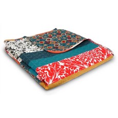 Lush Decor Boho 양면 담요 다채로운 스트라이프 패턴 보헤미안 담요 152.4cm x 127cm(60 50인치) 터키석 및 탠저린 121554