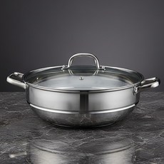 인덕션 특대 스텐 찜기 찜냄비, 1개, 34cm