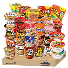 소컵25종 세트(육사발 김사발 신라면 새우탕 튀우 안성 사곰 오짬 너구리 짜파 진매 진순 참깨 열 유부 스낵면 진짬뽕 삼양 맛있는 불닭볶음면 까르보불닭 도시락 김도 해물 미니왕), 25개