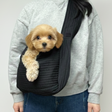 모디앤 소형견 강아지 슬링백, 1개, 블랙