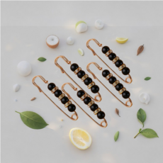 쥬커머스 예쁜 허리 조절 클립 브로치 옷핀, 5개, 블랙