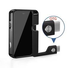 QZT 휴대용 초소형 녹음기 43시간 녹음 안드로이드 폰 직접 연결 C18-32GB 블랙