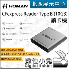 數位小兔 HOMAN CFexpress Type B 讀卡機 支援SD卡 CF卡 B型 高速傳輸, 1個