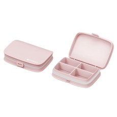 미라클매직 스토리지 휴대용 알약 케이스, 2개, 4칸, 핑크