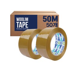 우림 박스테이프 OPP 투명 경포장 50M 50개, 황색